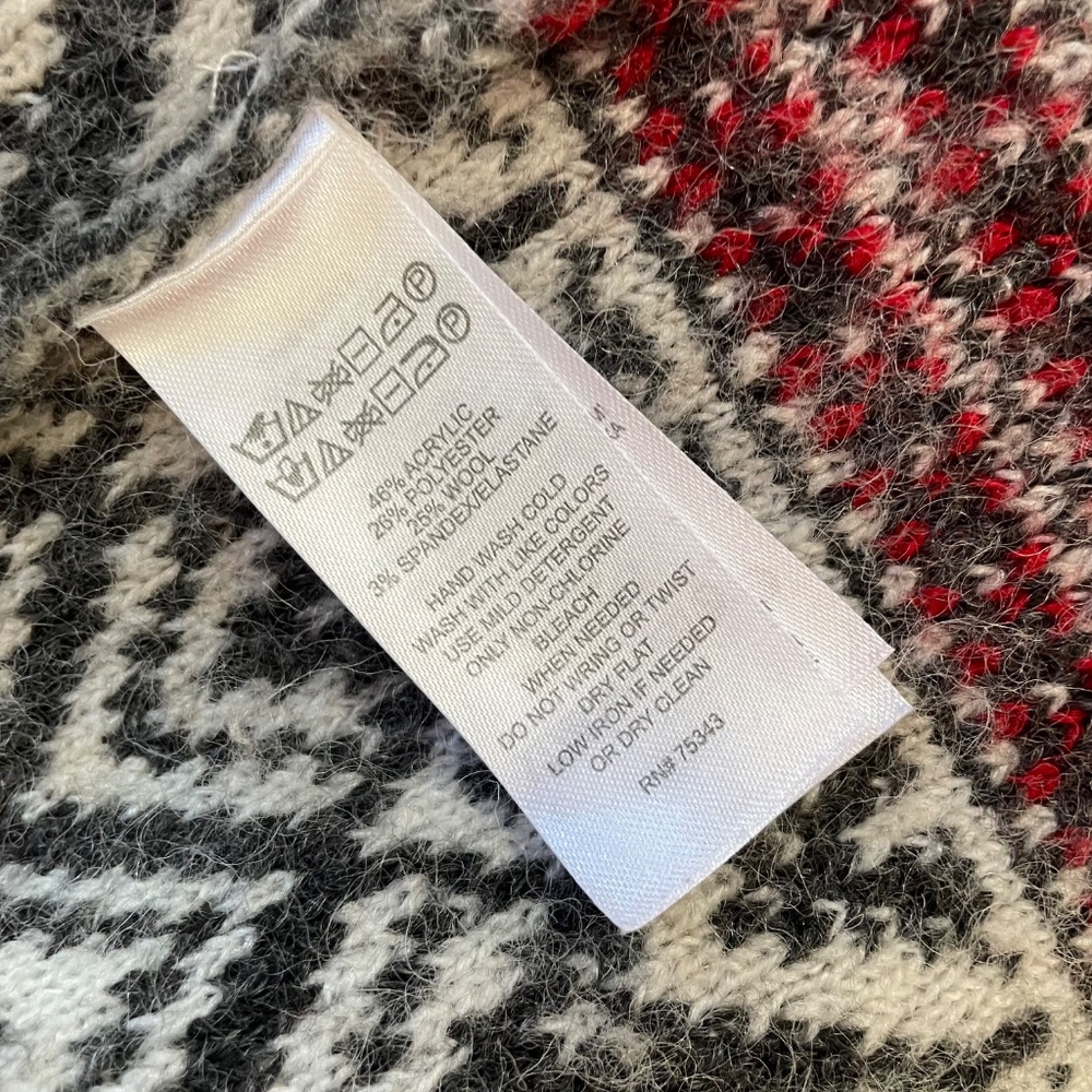 ASPEN Fair Isle Nordic Scandi Duster Sweater Cardigan Shawl Collar Pockets - Picture 6 of 11
